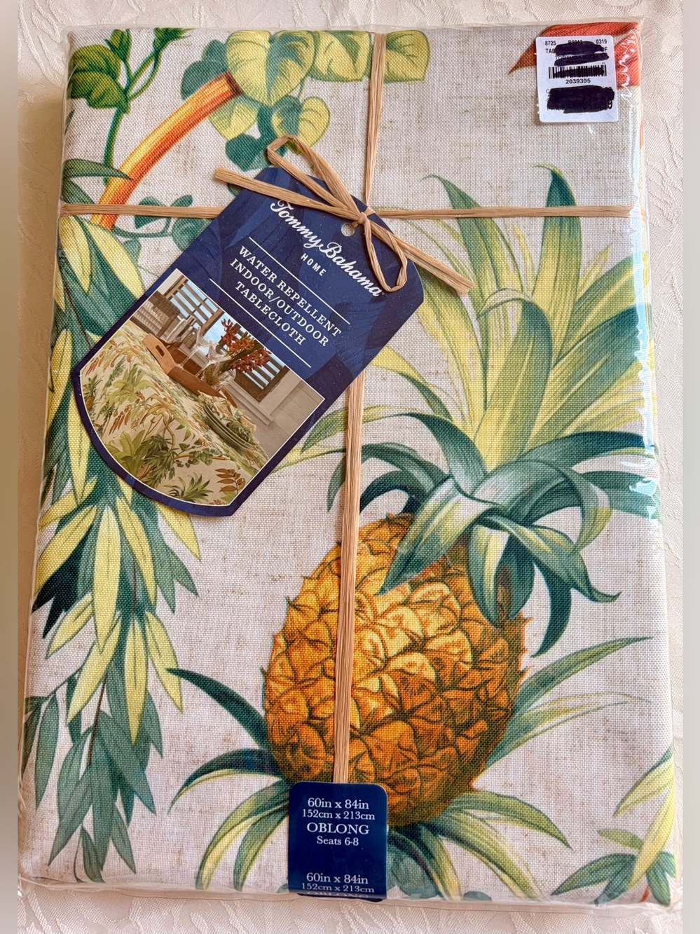 Tommy Bahama “Tortuga” Tropical Botanical Indoor/Outdoor Oblong Tablecloth NWT! - Picture 4 of 8